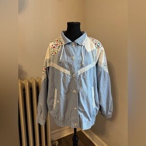 Vintage Stony Brook Floral Patchwork Denim Jacket